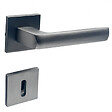 SECURY-T - Poignées de porte sur rosace canon de fusil / anthracite carré - Modèle Fabrizia Trou de clé L - vignette