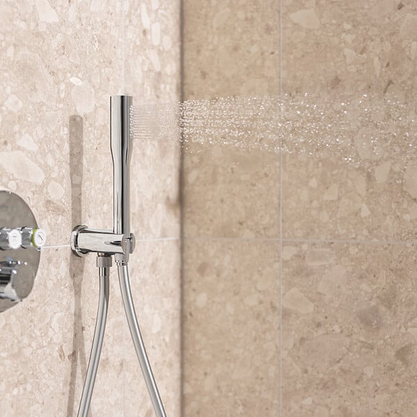 GROHE - Pack douchette 1 jet Vitalio Get Stick + Flexible 1500 chromé + Support pour douchette - large