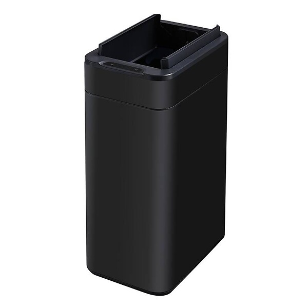BEYOND BLUE - Poubelle cuisine automatique latérale - Ouverture papillon - Noir mat - 60L - Piles ou batterie - large