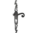 SECURY-T - Poignées de porte fer forgé COQ 330x36mm vieil argent à saillie rehaussée Trou de cylindre i 330X36 mm - vignette