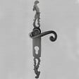 SECURY-T - Poignées de porte fer forgé COQ 330x36mm vieil argent à saillie rehaussée Trou de cylindre i 330X36 mm - vignette