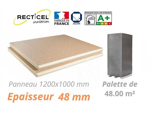 RECTICEL - Dalle isolante polyurethane Eurosol - 48 mm - R 2.20 - Palette 48 m² - large