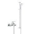 GROHE - Grohe Tempesta 100 ensemble de douche complet 3 jets + mitigeur monocommande 1/2" bain/douche, chrome (32831000-28789002) - vignette