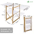 VOUNOT - Sechoir a linge etendoir deluxe pliable Grande capacite sechage style bois blanc - vignette