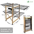 VOUNOT - Sechoir a linge etendoir deluxe pliable Grande capacite sechage style bois noir - vignette