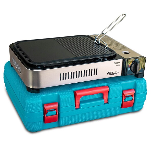 ALPENTECH - Barbecue grill Plancha gaz 2100W Piezo Haute Qualité + Mallette de transport ALPEN - large