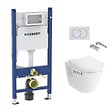GEBERIT - Pack WC Bâti Duofix + WC suspendu Integra + Abattant en Duroplast + Plaque blanche - vignette