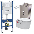 GEBERIT - Pack Bâti-support 112cm + Cuvette Swiss Aqua Technologies sans bride + Plaque blanche + Set habillage (SATrimlessGeb3-sabo) - vignette