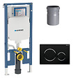 GEBERIT - Duofix Pack Bâti-support extra-plat 114 cm UP720, gain de place + Plaque Sigma20,Noir chromé (111.796.00.1-D) - vignette