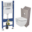 GEBERIT - Pack WC Bâti support + Cuvette Ideal Standard Tesi Aquablade + Plaque blanche + Set habillage (TesiGeb3-sabo) - vignette