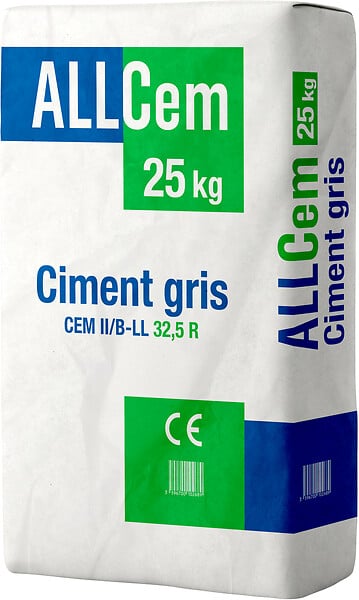 ALLCEM - Ciment 25kg - CEM II 32,5R - Prise rapide - large