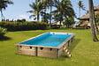 UBBINK PIS - Piscine en bois Linéa - Bleu - L.650xH.140xP.350cm - vignette