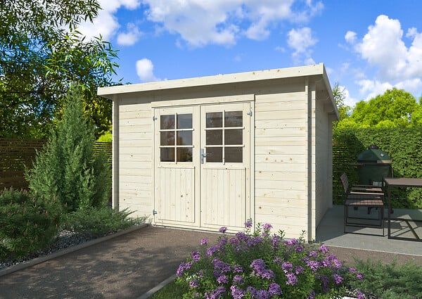 WHITE WOOD - Abri de jardin en bois Lola 1 - L.346xH.215xP.320cm - large