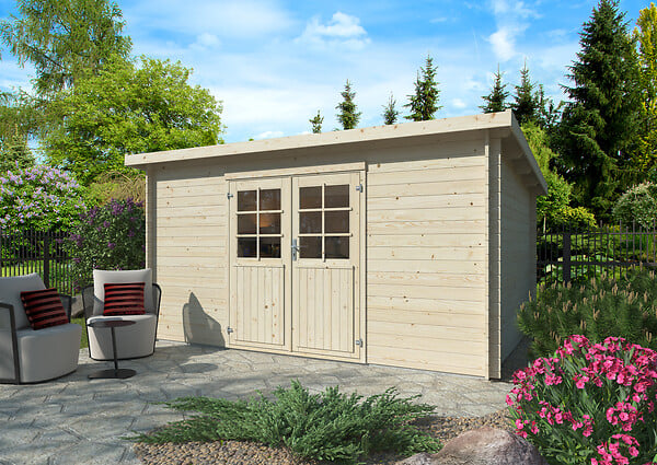 WHITE WOOD - Abri de jardin en bois Lola 2 ép.28mm - 13,7m² - L.430xH.215xP.320cm - large