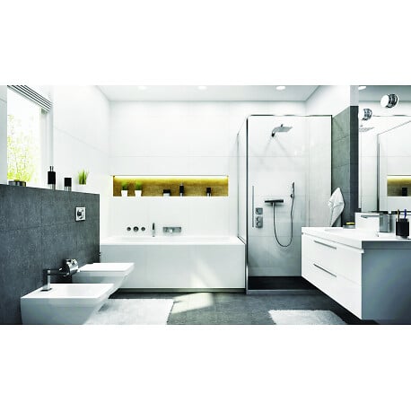 MCCOVER - Dalle SPC sols et murs en paquet de 10 dalles de 305X610X4MM (1,86 m²) Pierre noire - large