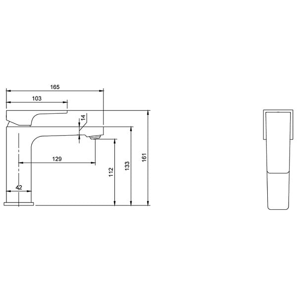 VILLEROY & BOCH - Villeroy & Boch Architectura Mitigeur Monocommande pour Lavabo , Avec vidage, Or brossé (TVW12500100076) - large