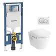 GEBERIT - Pack WC Bati-support Geberit UP720 extra-plat + WC Vitra Integra + Abattant en Duroplast + Plaque chrome - vignette