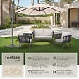 TECTAKE - Parasol DARIA 300 cm avec pied déporté et housse de protection beige - vignette
