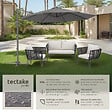 TECTAKE - Parasol DARIA 300 cm avec pied déporté et housse de protection gris - vignette