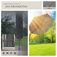 TECTAKE - Parasol DARIA 300 cm avec pied déporté et housse de protection gris - vignette