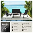 TECTAKE - Salon de jardin NORA pour 4 personnes avec table noir - vignette