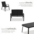 TECTAKE - Salon de jardin NORA pour 4 personnes avec table noir - vignette