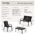 TECTAKE - Salon de jardin NORA pour 4 personnes avec table noir - vignette