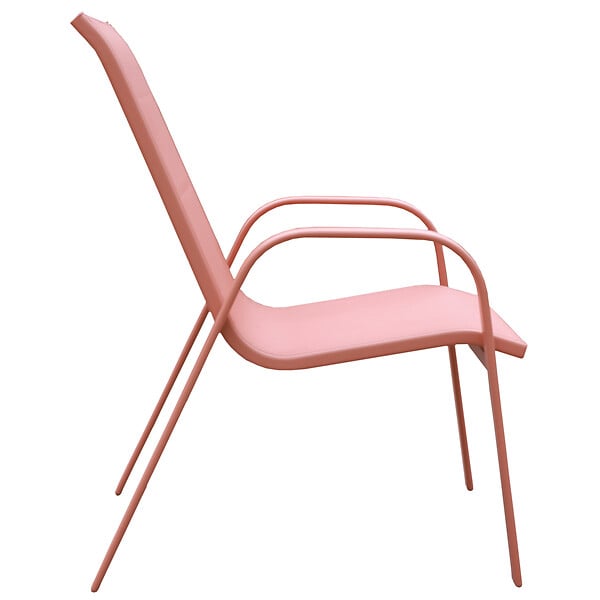 HAPPY GARDEN - Lot de 6 chaises MARBELLA en textilène terracotta - aluminium terracotta - large