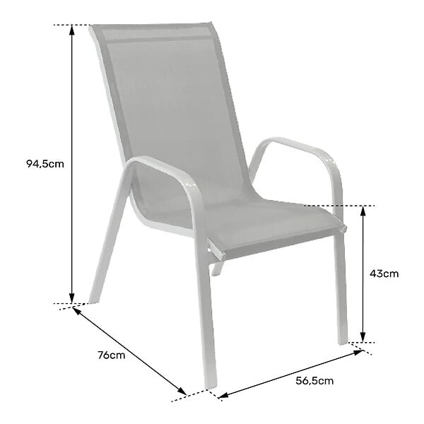 HAPPY GARDEN - Lot de 6 chaises MARBELLA en textilène terracotta - aluminium terracotta - large