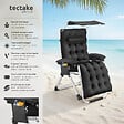 TECTAKE - Chaise longue pliable CLOUD II avec pare-soleil noir - vignette