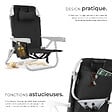 TECTAKE - Chaise de plage en aluminium pliable noire avec dossier réglable et transport sac à dos - vignette