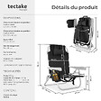 TECTAKE - Chaise de plage en aluminium pliable noire avec dossier réglable et transport sac à dos - vignette