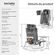 TECTAKE - Chaise de plage aluminium grise pliable avec dossier réglable et sac à dos pratique - vignette