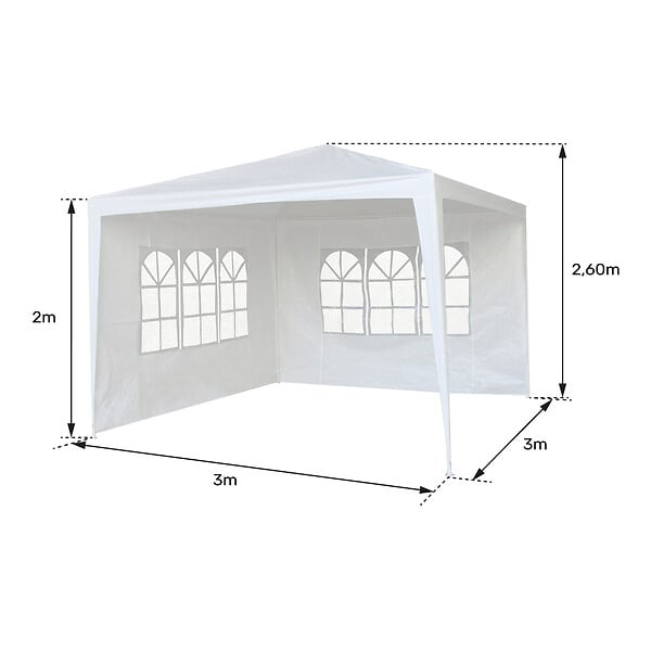 HAPPY GARDEN - Tente de réception 3 × 3m TRAMONTANE - large