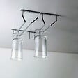EMUCA - Porte-verres pour meubles Supra 1 rangée, longueur 340mm, Acier, Chromé - vignette
