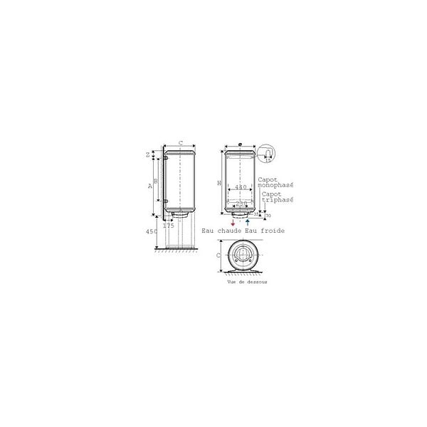 ATLANTIC - Chauffe-eau électrique ACI hybride Zénéo - Vertical mural - 50L - large