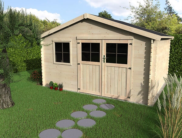 DECOR ET JARDIN - Abri de jardin bois Flodeal - Surface utile 10,14m² - large