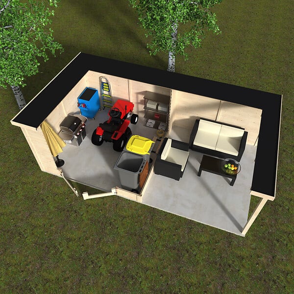 DECOR ET JARDIN - Abri de jardin Délices Contact - Bois - SU 8,94m² - large