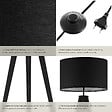 TECTAKE - Lampadaire Lunaris, abat-jour en tissu, trépied noir - vignette