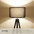 TECTAKE - Lampadaire Lunaris, abat-jour en tissu, trépied noir - vignette