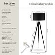 TECTAKE - Lampadaire Lunaris, abat-jour en tissu, trépied noir - vignette