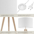 TECTAKE - Lampadaire Lunaris, abat-jour en tissu, trépied marron chêne - vignette