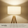 TECTAKE - Lampadaire Lunaris, abat-jour en tissu, trépied marron chêne - vignette