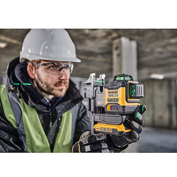 DEWALT - Niveau laser multi-lignes compact 3 faisceaux verts à 360° 18V DEWALT DCLE34031D1-QW avec une batterie 2,0 Ah - large