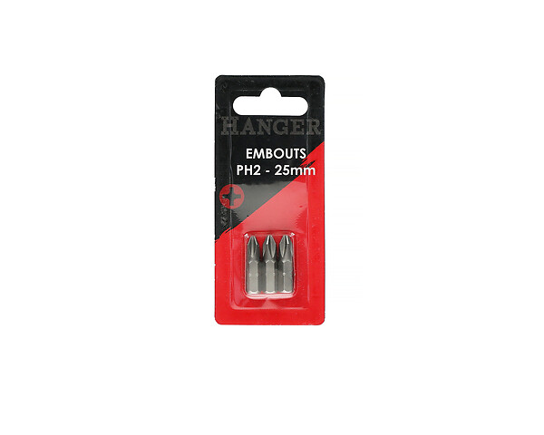 HANGER - Carte de 3 embouts cruciformes PH2 25mm - HANGER - 133012 - large