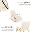 TECTAKE - Fauteuil à bascule confortable design beige stabilité charge ergonomique 67x115x86 cm repose-pieds réglable appui-tête - vignette