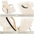 TECTAKE - Fauteuil à bascule confortable design beige stabilité charge ergonomique 67x115x86 cm repose-pieds réglable appui-tête - vignette