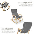 TECTAKE - Fauteuil à bascule Roca gris clair - vignette