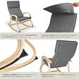 TECTAKE - Fauteuil à bascule Roca gris clair - vignette