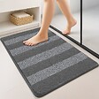 VOUNOT - Tapis de Bain Antidérapant chenille microfibre 40x60cm gris - vignette